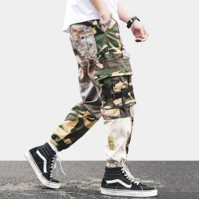 Camouflage Color Block Harajuku Joggers Style Men Pants