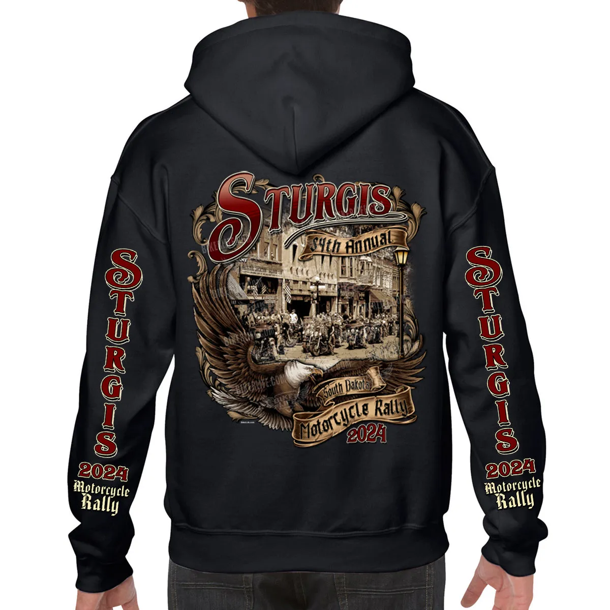 2024 Sturgis Motorcycle Rally Legendary Main Street Pullover Hoodie