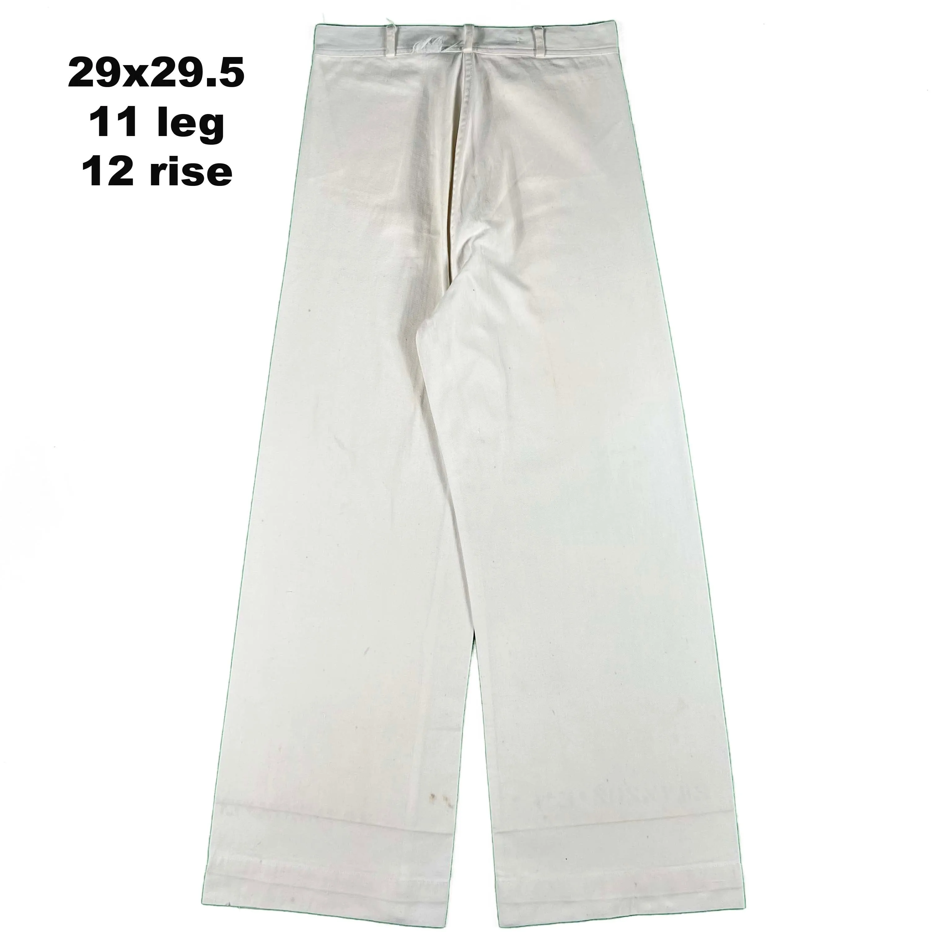 40s/50s White Cotton Sailor Pants- SELECT PAIR