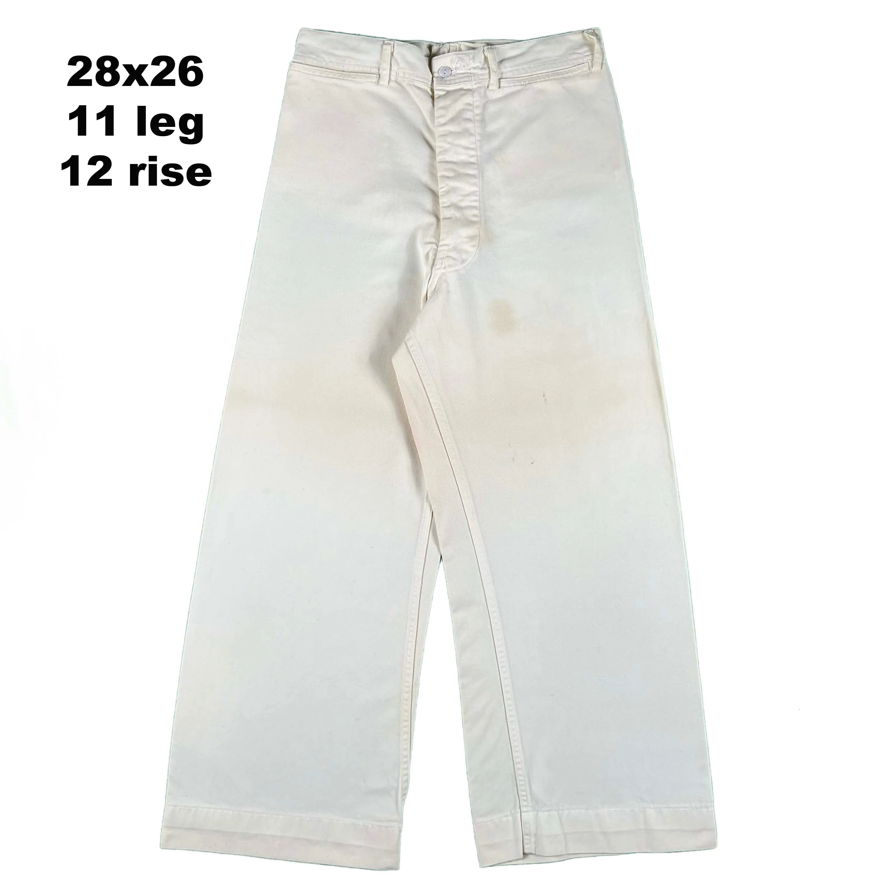 40s/50s White Cotton Sailor Pants- SELECT PAIR