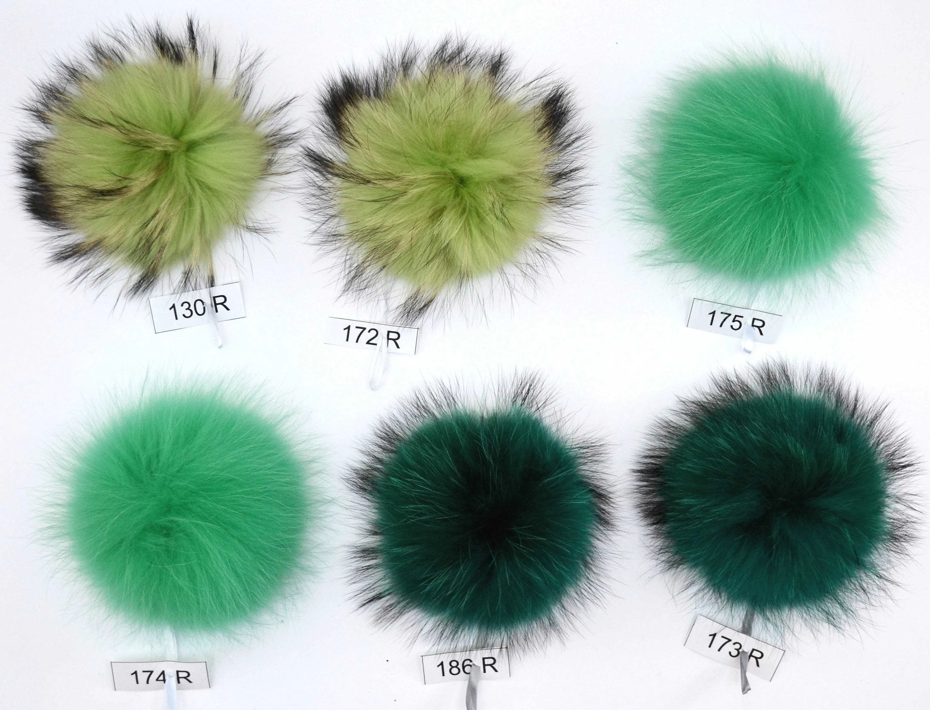 7-8" LARGE FUR POM Pom! High Quality Green Raccoon Pom Pom fo Hat Beanie Tuque Winter Knit Hat Large Pom Pom Fluffy Raccoon Pom Pom Fur Ball