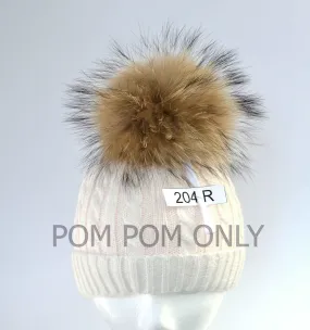 7,5" LARGE FUR POMPOM! Large Raccoon Pom-Pom, Fur Pom Pom for Hat, Pom Pom for Women Hat, for Children Hat, for Knit Hat, Raccoon Fur, Child