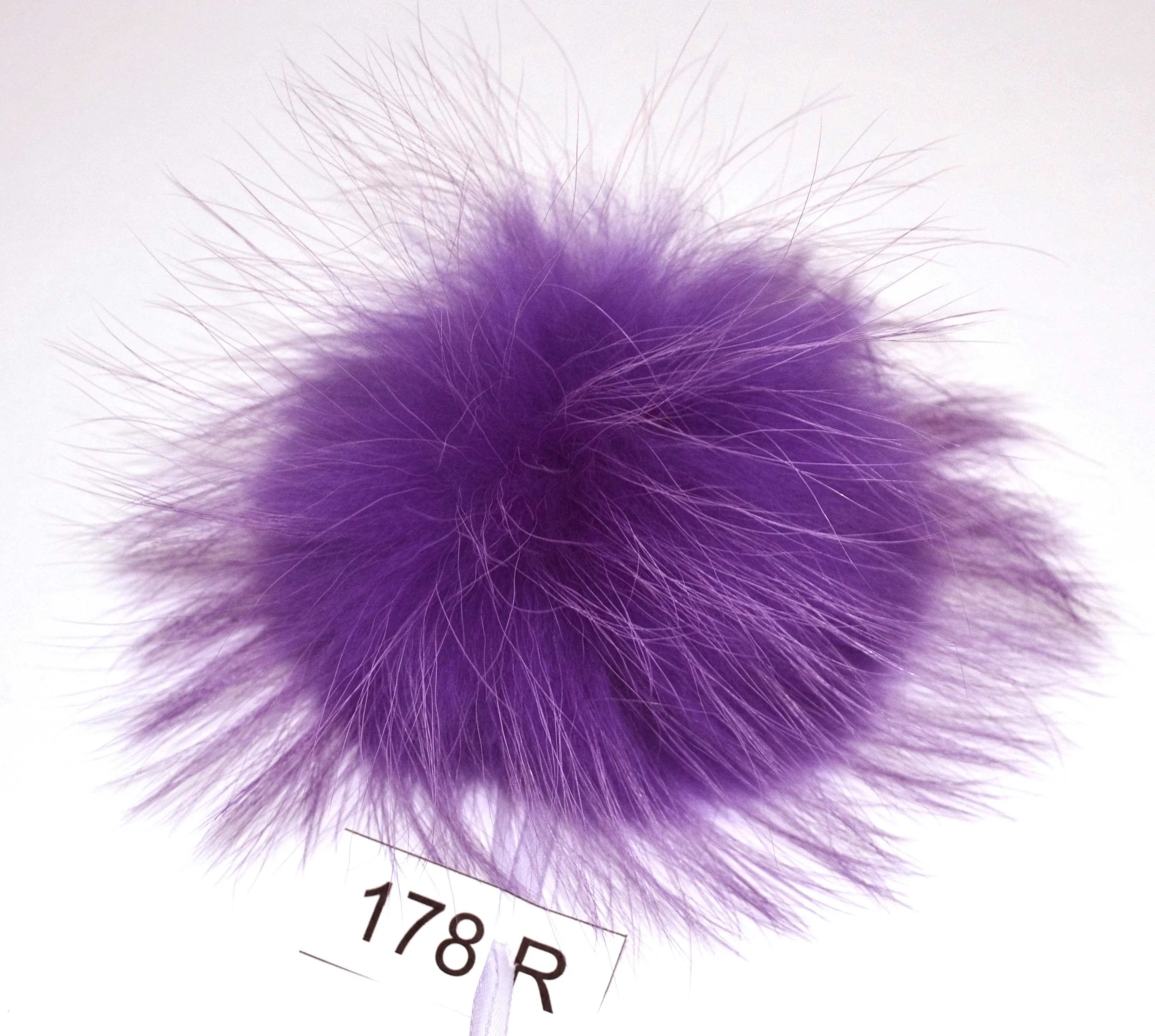 7" LARGE FUR POM Pom! High Quality Purple Raccoon Pom Pom Hat Beanie Tuque Winter Knit Hat Large Pom Pom Fluffy Raccoon Pom Pom Fur Ball