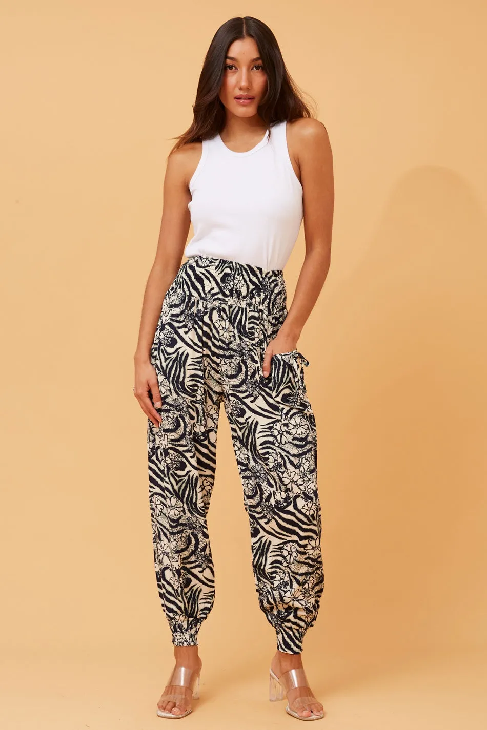 ABSTRACT PRINT HAREM PANTS