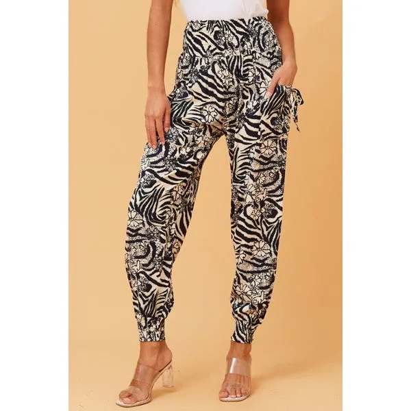 ABSTRACT PRINT HAREM PANTS