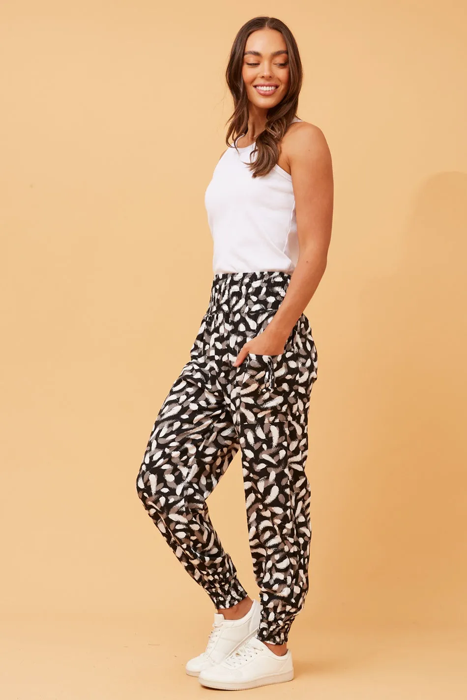 ABSTRACT PRINT HAREM PANTS