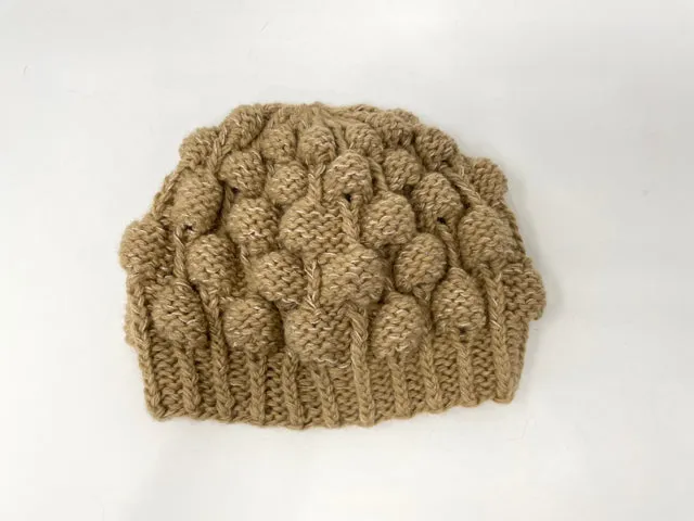 Adult Nutmeg Sparkle Alpaca and Wool Knit Pinecone Hat