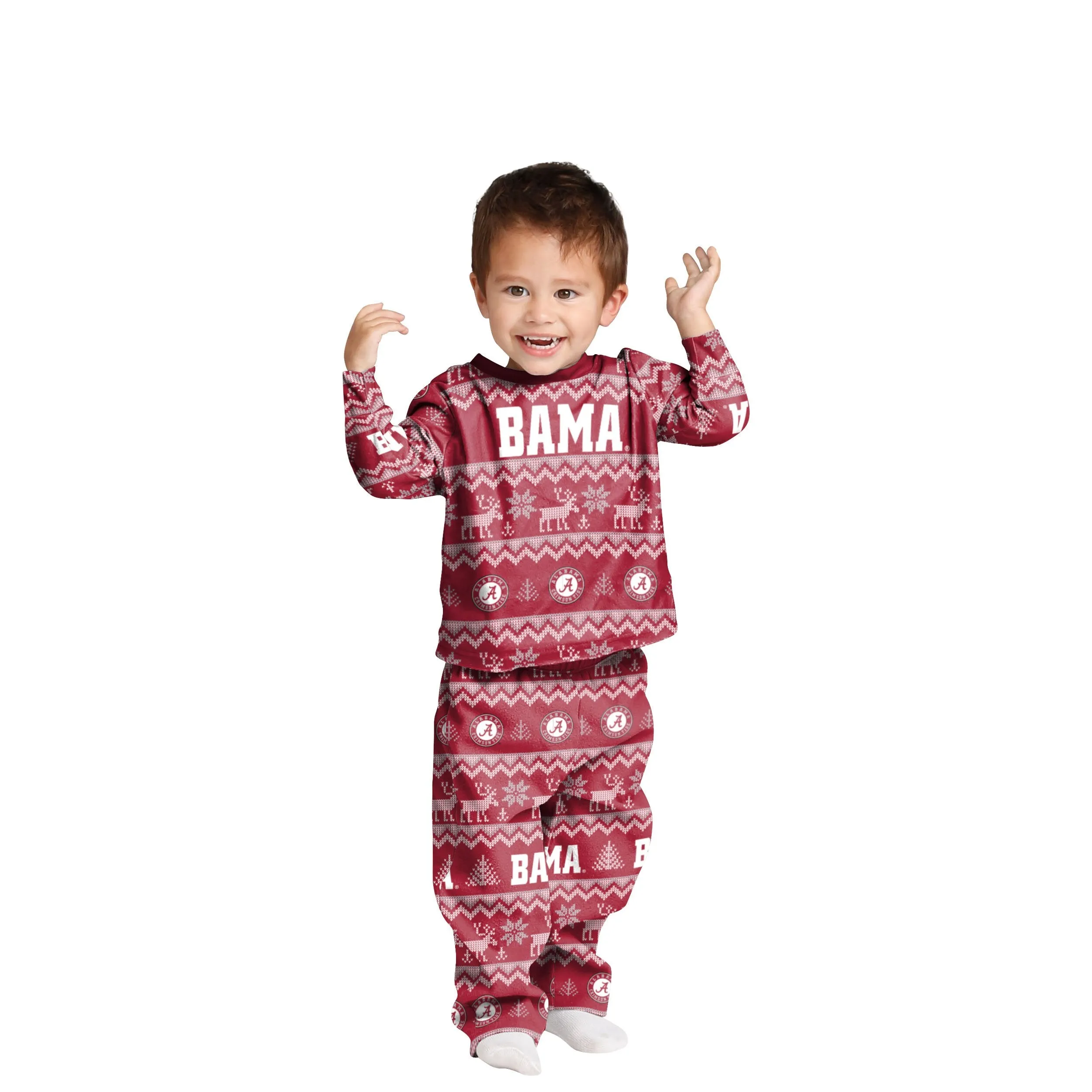 Alabama Crimson Tide NCAA Ugly Pattern Family Holiday Pajamas