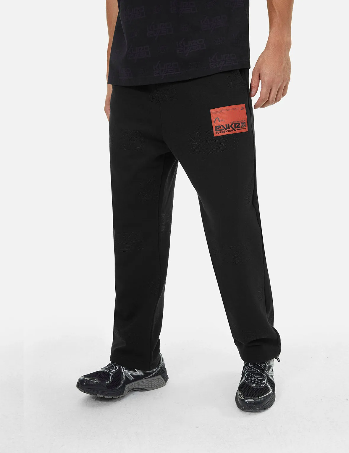 Allover Logo Stitching Regular Fit Quilting Sweatpants