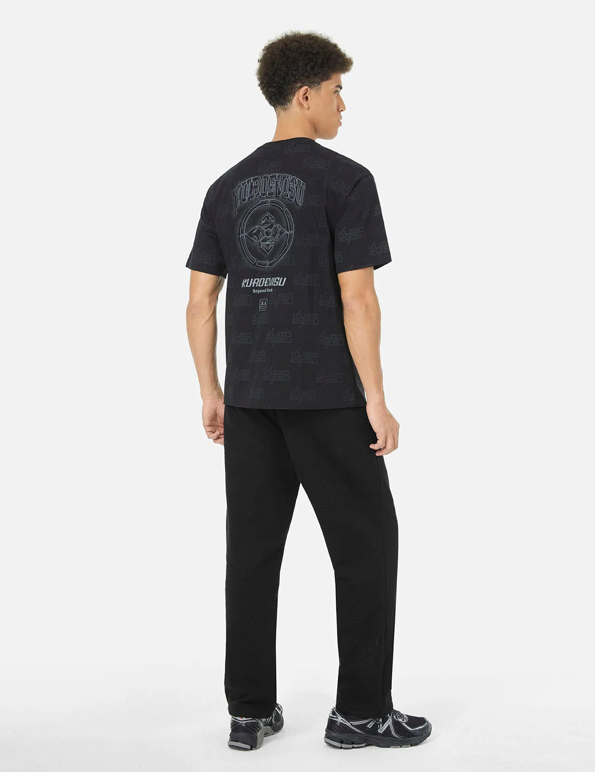 Allover Logo Stitching Regular Fit Quilting Sweatpants