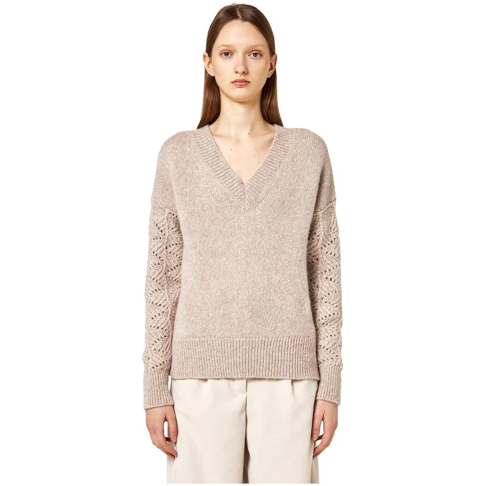 Alpha Studio Beige Wool Alpaca Sweater