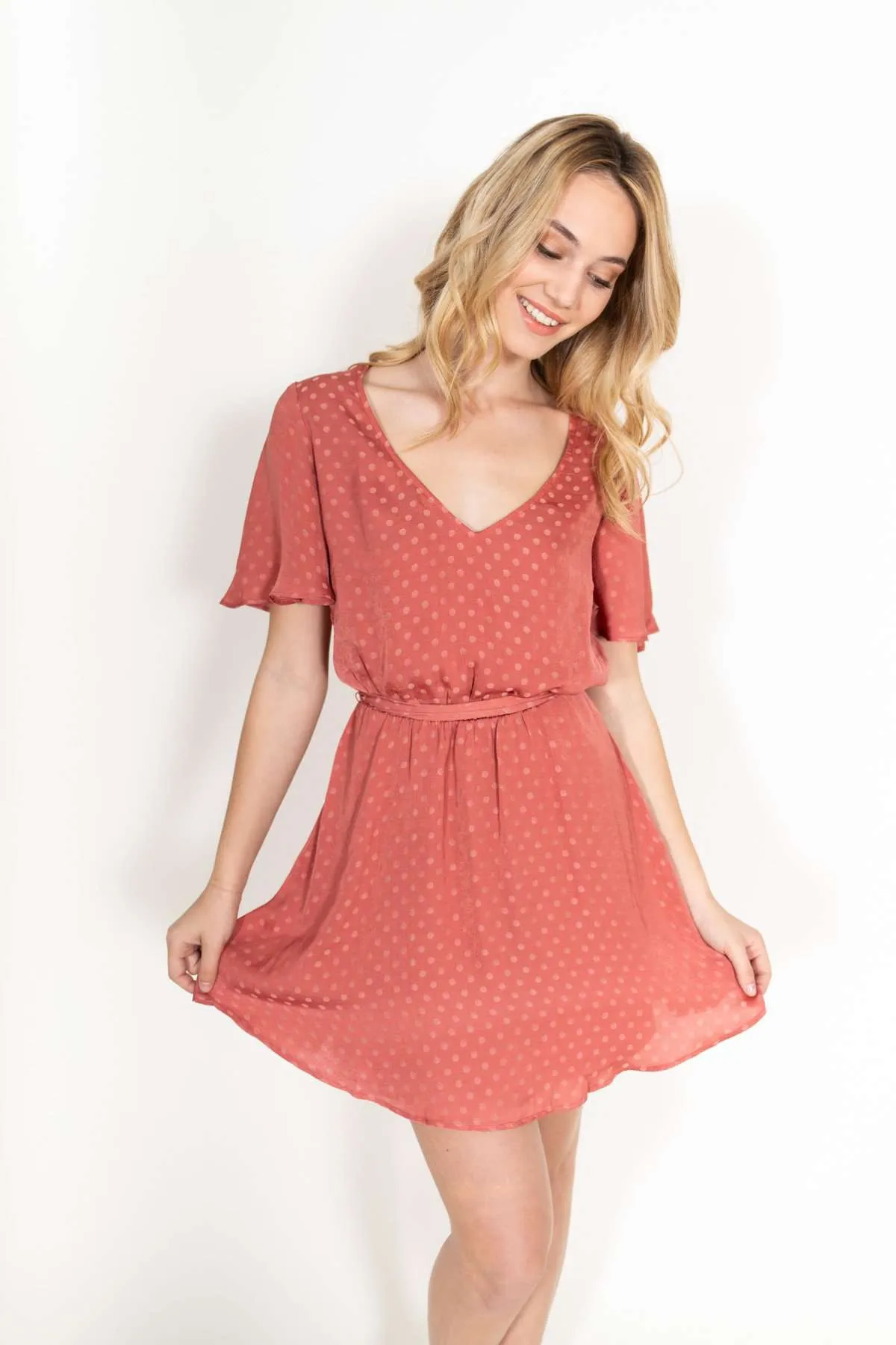 Anastasia Silk Polka Dot Dress