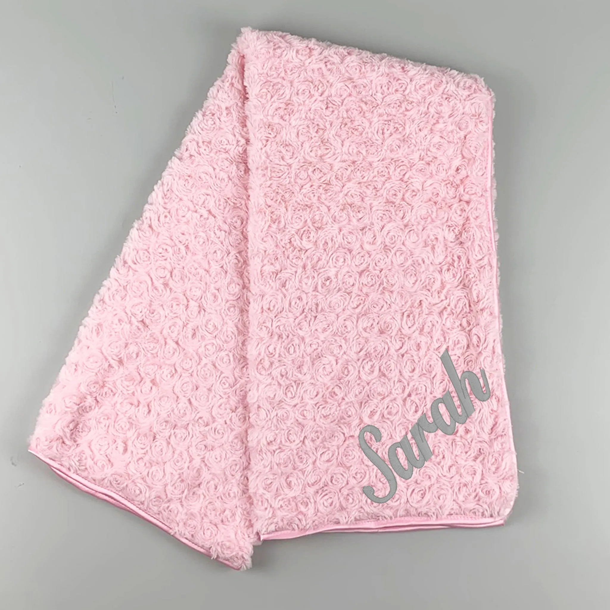 Baby Blanket - Pink-Rosebud Texture - Personalised