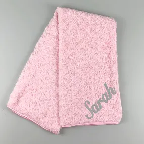 Baby Blanket - Pink-Rosebud Texture - Personalised