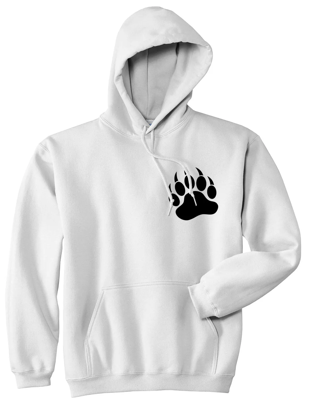 Bear Paws Chest Mens Pullover Hoodie