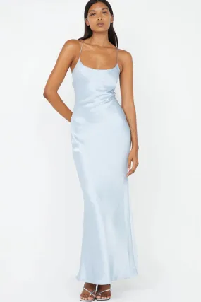 BEC   BRIDGE | Allegra Tie Maxi Dress - Dusty Blue