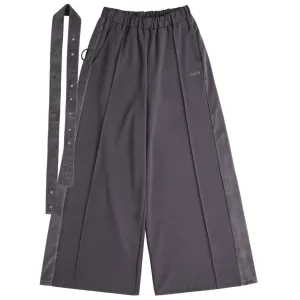 Belt Wide Sweat Pants Charcoal