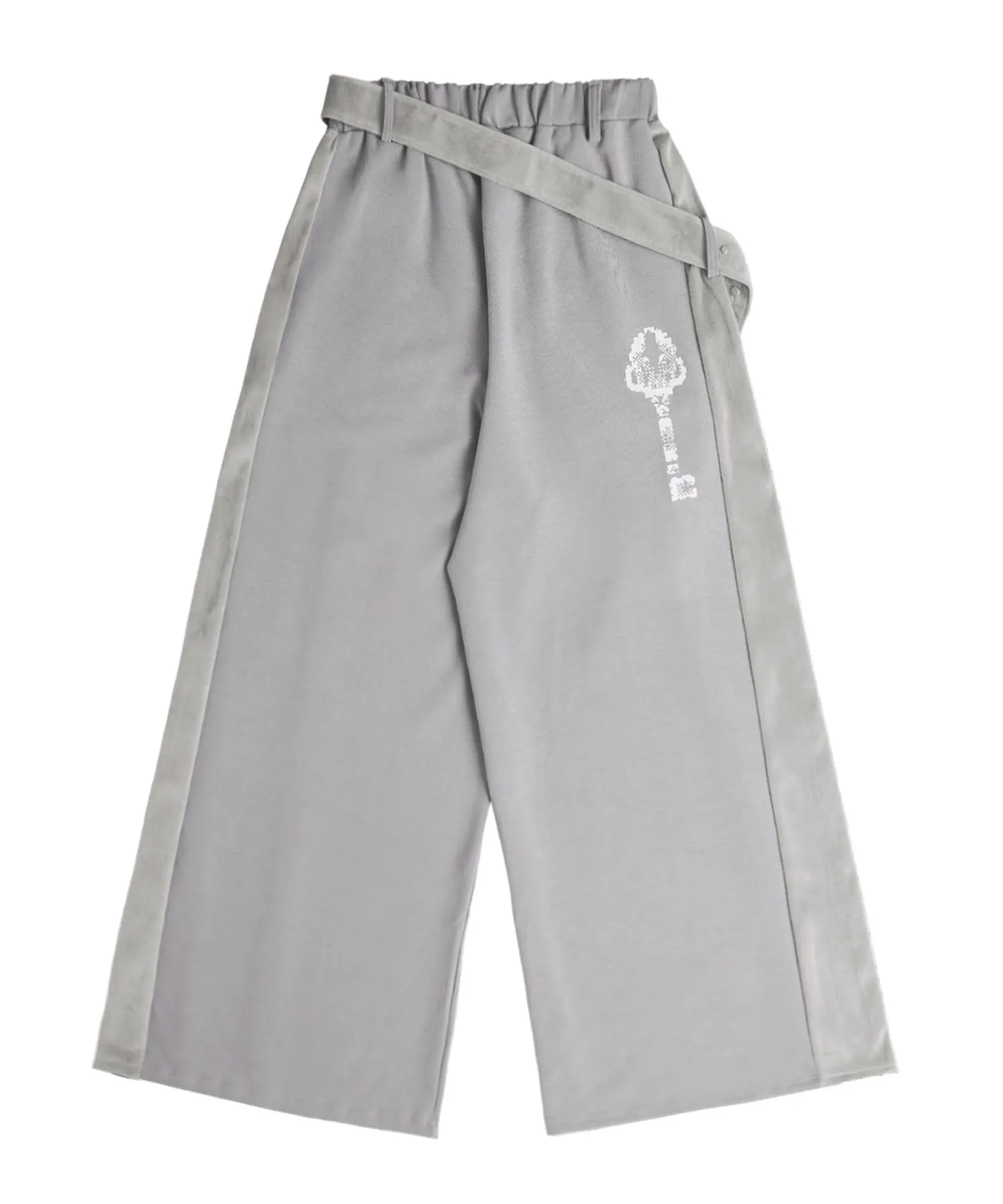 Belt Wide Sweat Pants Grey