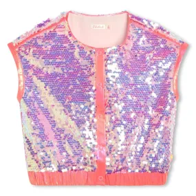 Billieblush Girls Pink Sequin Vest