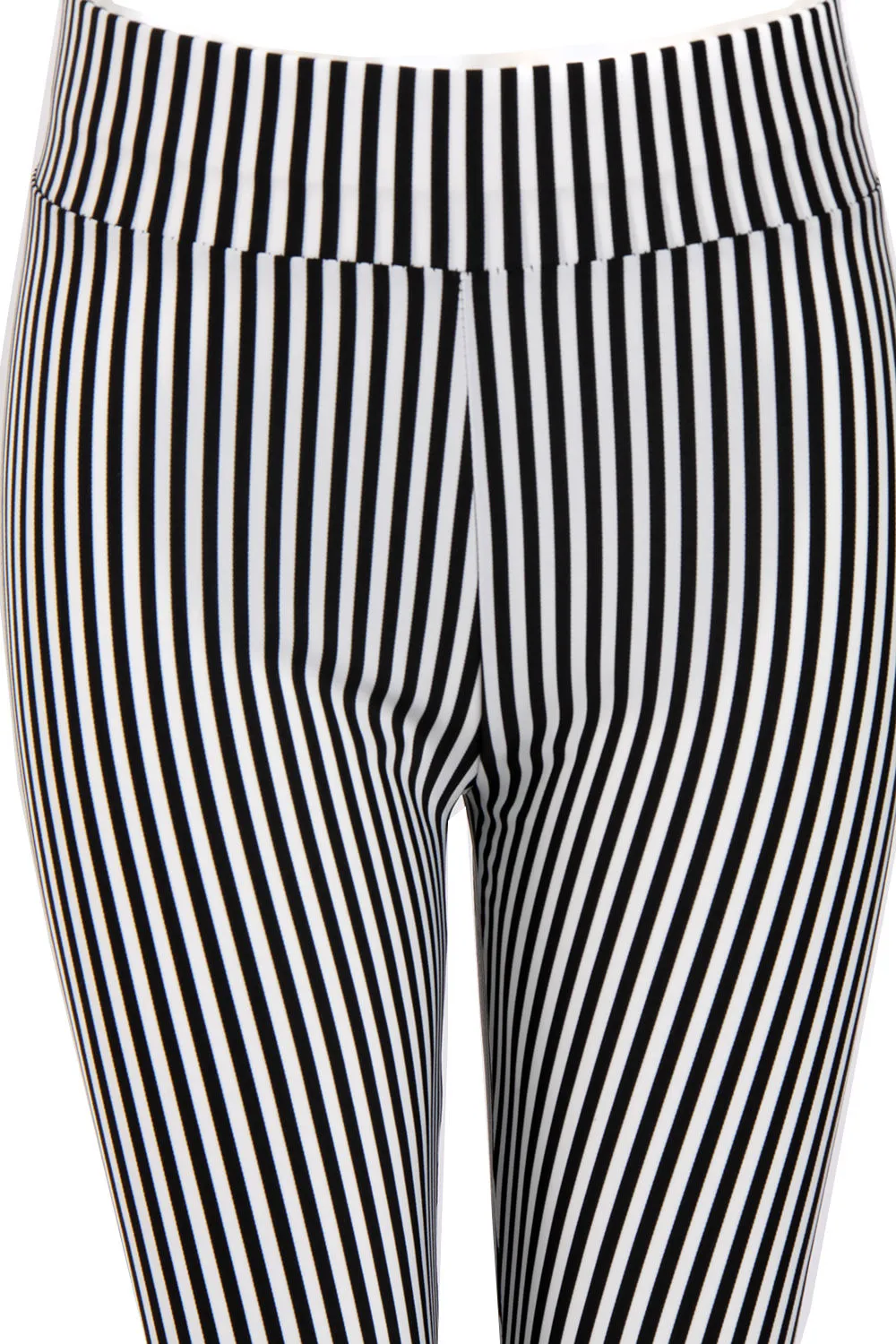 Black and White High Waisted Stripe Skinny Legging