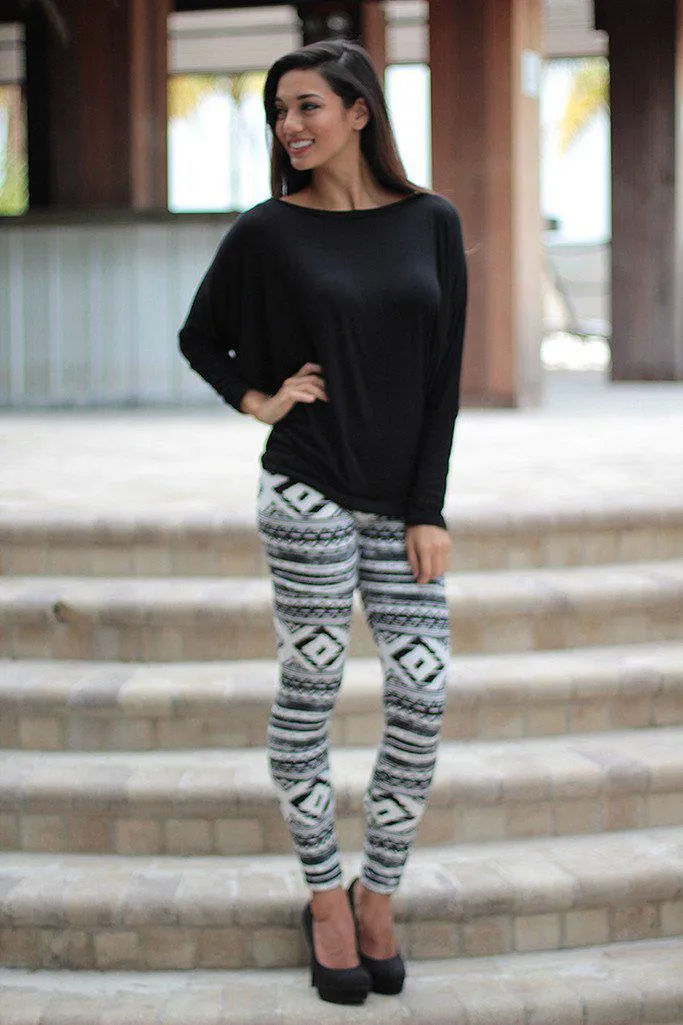 Black And White Print Leggings