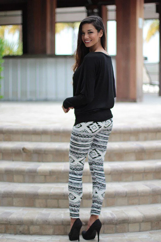 Black And White Print Leggings