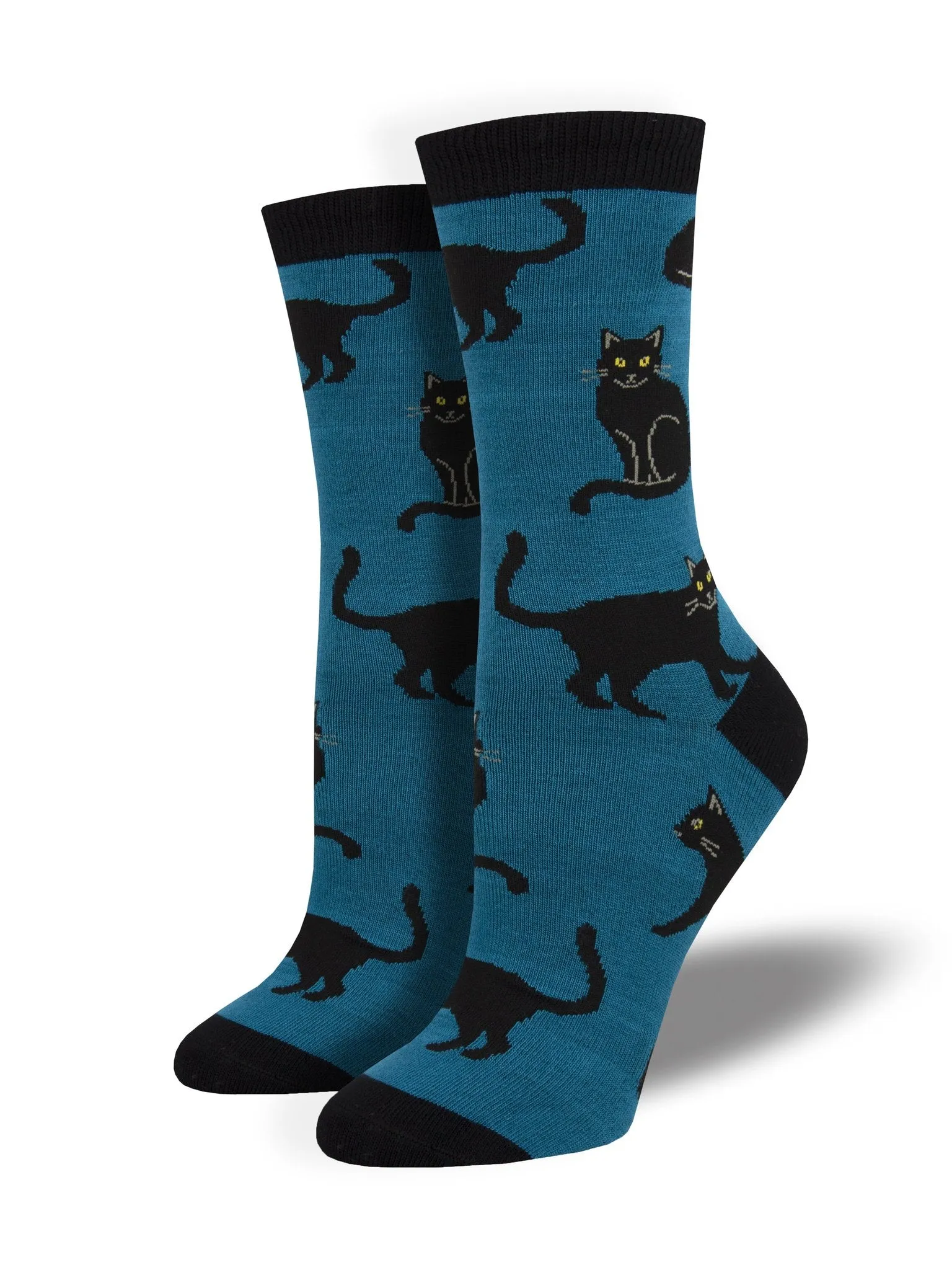 Black Cats (Blue) Women's Bamboo Crew