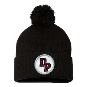 Black De Pere Interlocking DP Beanie Winter Pom Hat