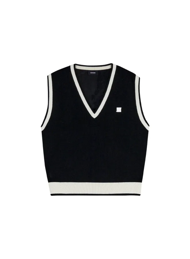 Black Logo Knit Vest