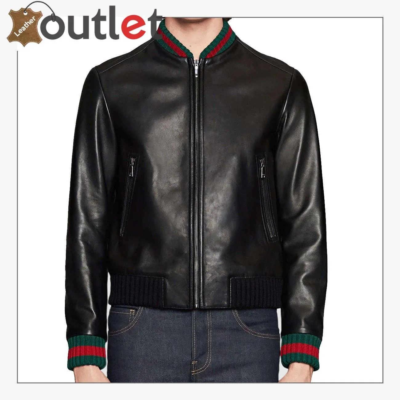 Black Stylish Leather Jacket for Mens