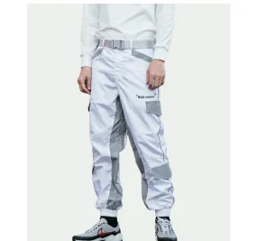 Black White Casual Loose Fit Fluorescent Style Men Jogger Pants