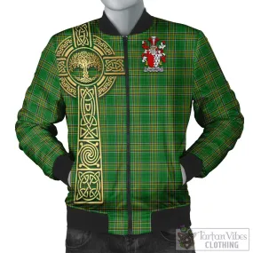 Blanchfield Irish Clan Tartan Bomber Jacket with Coat of Arms Celtic Tree of Life Style