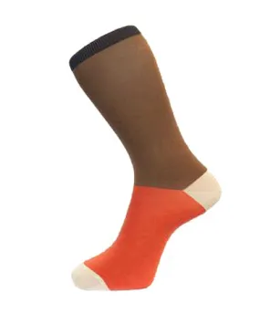 Block Colour Sock in Coffee