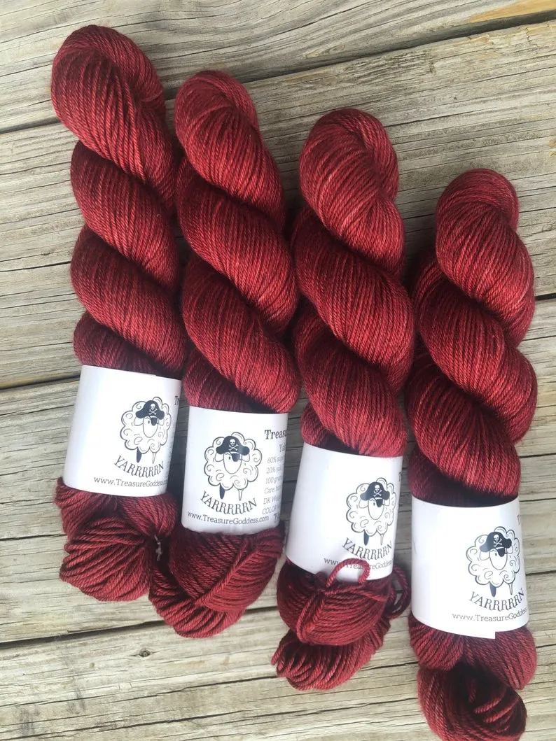 Blood Rubies, Yak Silk DK Treasures Yarn