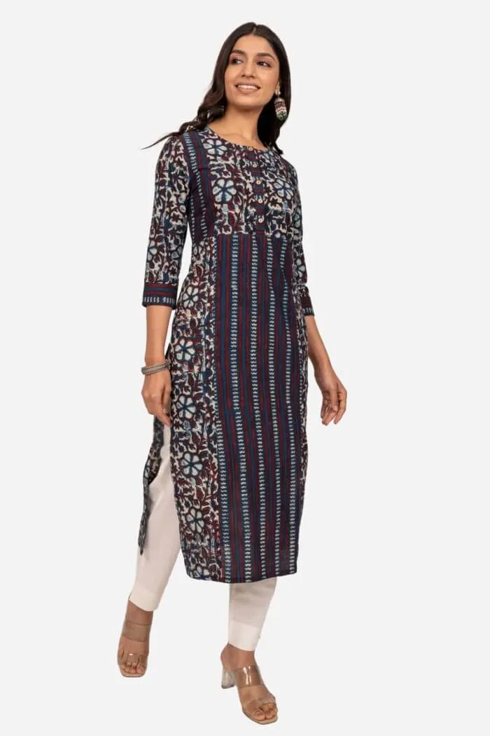 Blue Ajrakh Kurta