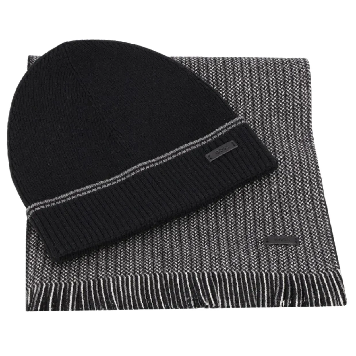 BOSS Ernesto Black Scarf & Hat Set