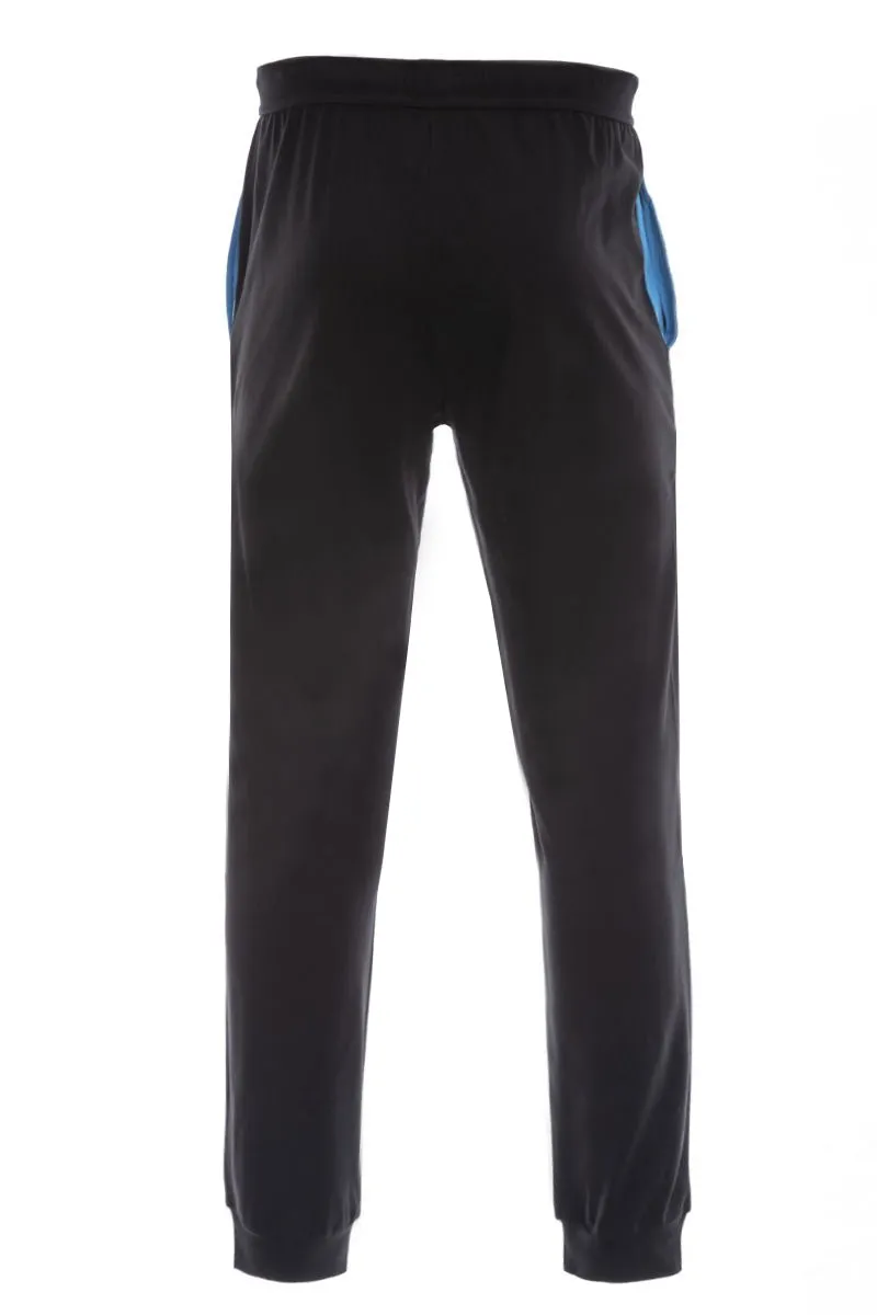 BOSS Mix & Match Sweatpant in Black & Sky Blue Trim