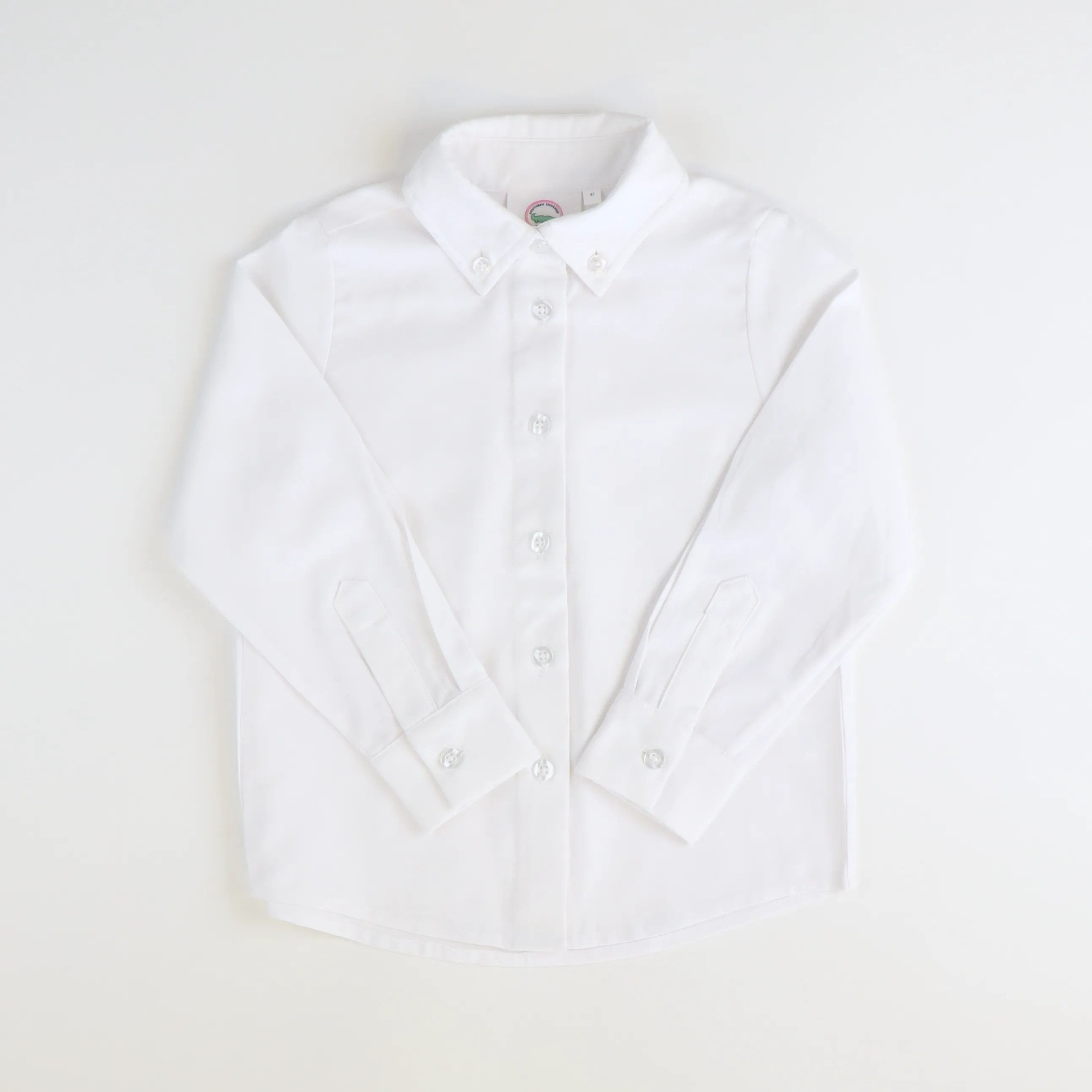 Boys L/S Button Down Shirt - White Oxford