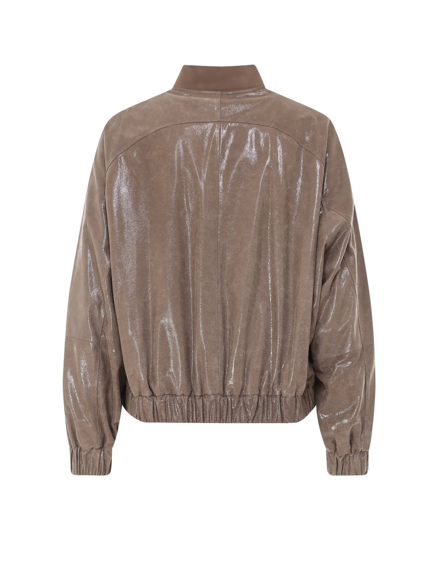 Brunello Cucinelli Ruched Bomber Jacket