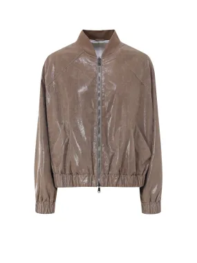 Brunello Cucinelli Ruched Bomber Jacket