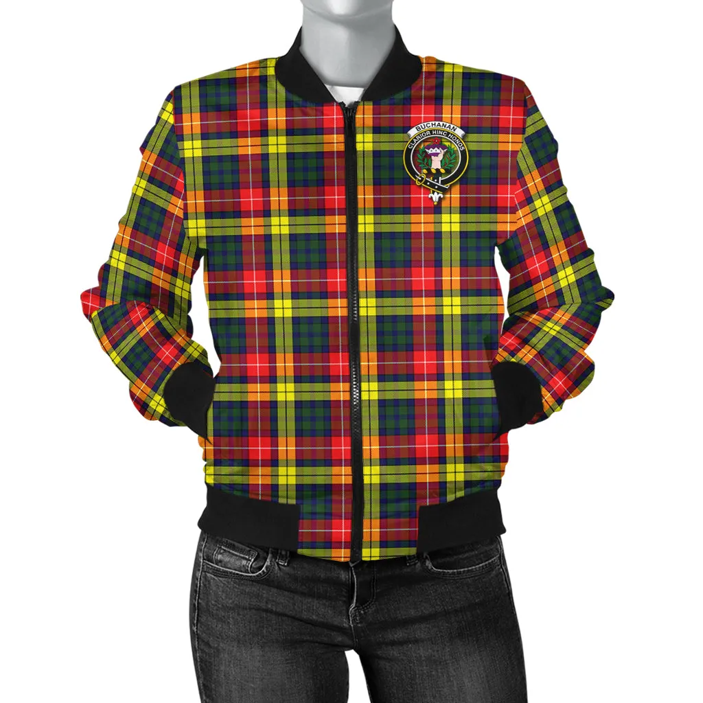 Buchanan Modern Tartan Bomber Jacket with Family Crest