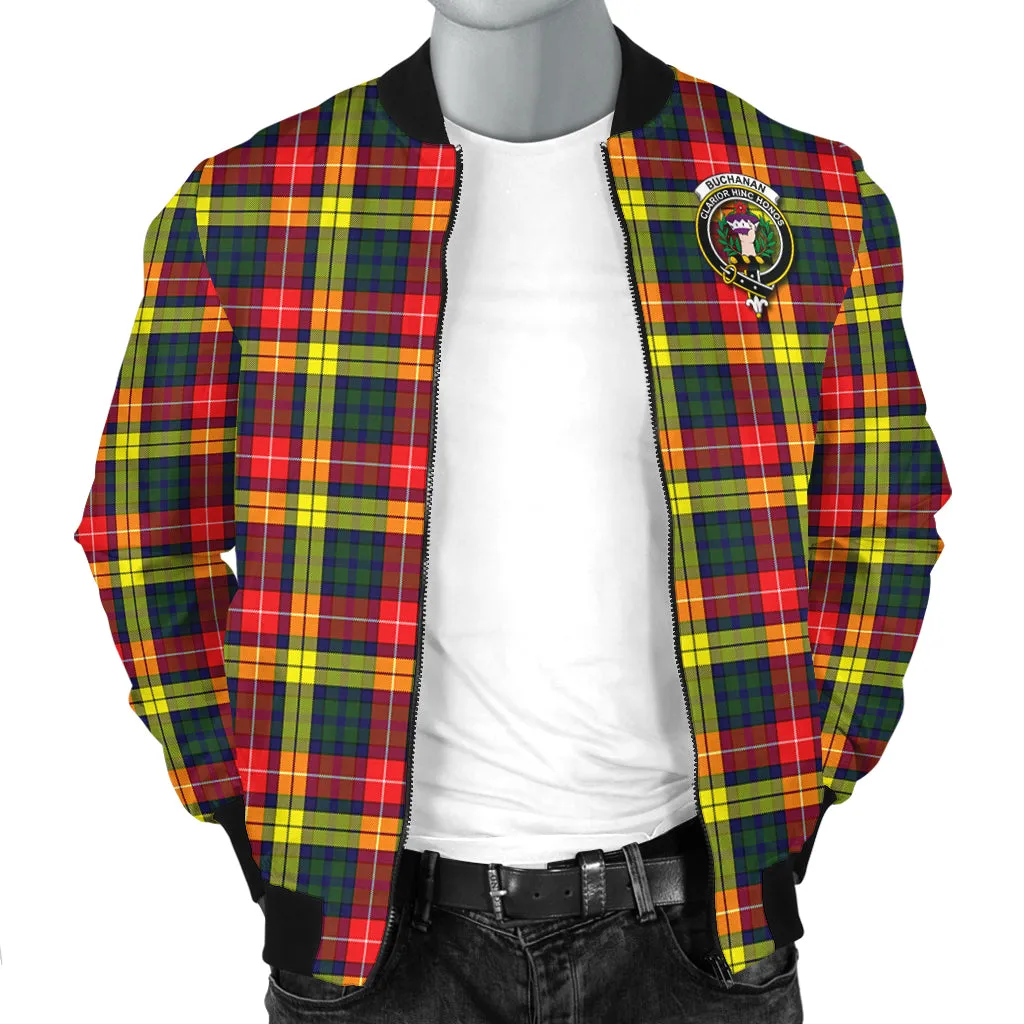 Buchanan Modern Tartan Bomber Jacket with Family Crest