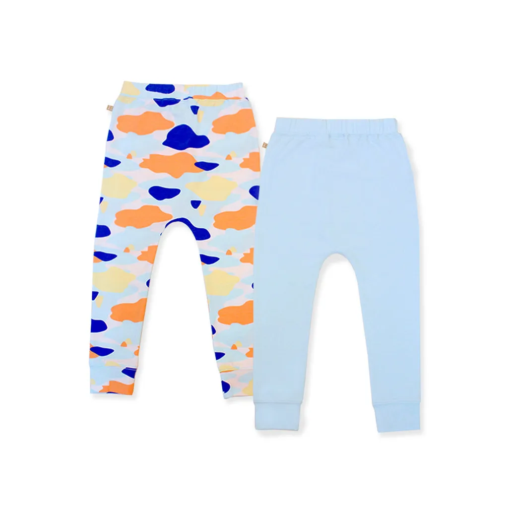 Camo Flash Harem Pants 2pc Bundle Set (Blue)