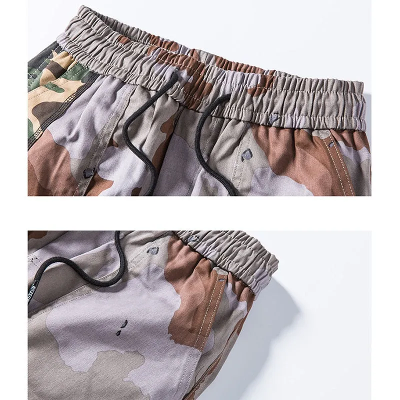 Camouflage Color Block Harajuku Joggers Style Men Pants