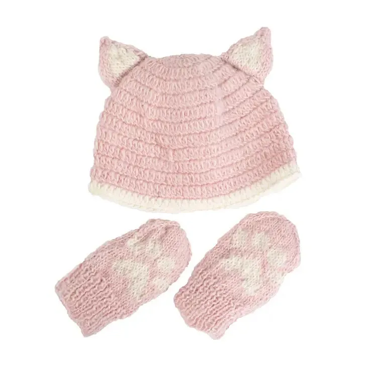 Cat Hat & Mittens Set