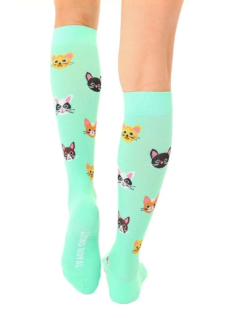 Cat Knee High Compression Socks! Feel Good & Look Cute Too! *