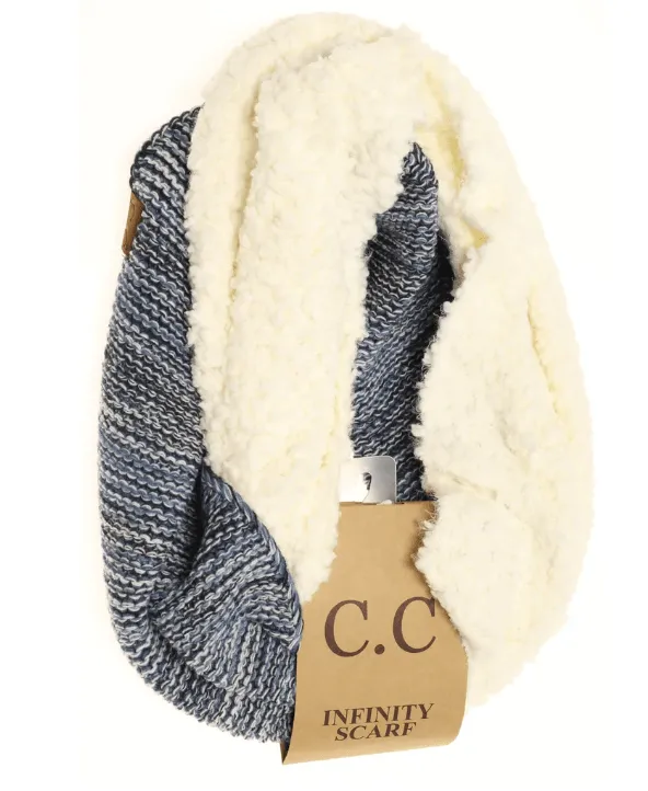 C.C Infinity Knit Scarf with Sherpa Lining INF7391