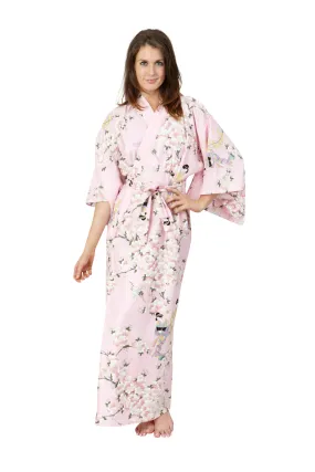 Cherry Blossom & Beauty Plus Size Cotton Kimono Robe Pink