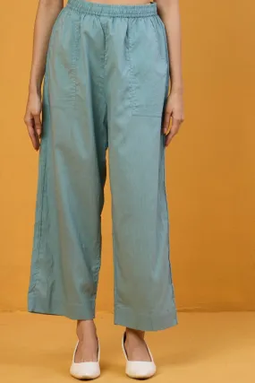 comfort fit pants - ice green cotton