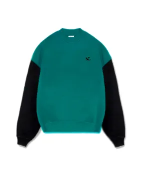 CONTRAST OVERSIZED SWEATSHIRT - PETROL & BLACK